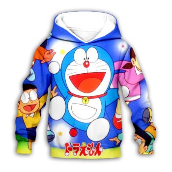 Vintage  Blue Doraemon Pattern Doraemon Hoodie