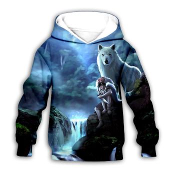 Popular Blue Totoro Pattern Cartoon Hoodie