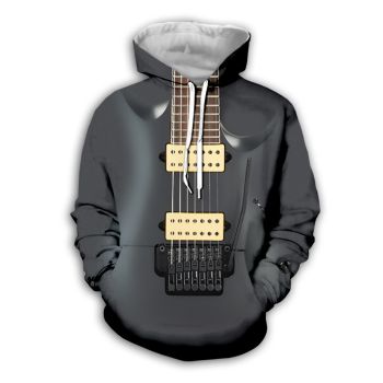 Loose And Fashion Brown Strings Pattern Music Hoodie