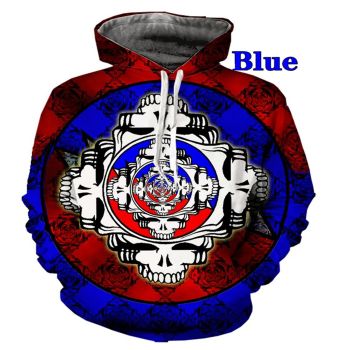 Elegance Blue Totem Pattern Halloween Hoodie