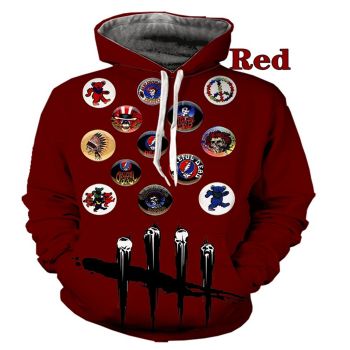 Classical  Red Skull Pattern Halloween Hoodie