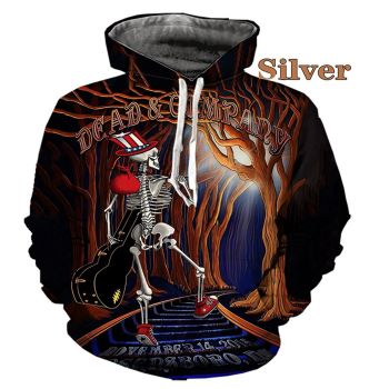 Popular And Vintage Black Skull Pattern Halloween Hoodie