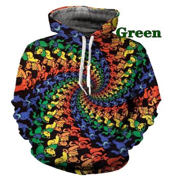 Cute Green Bear Pattern Halloween Hoodie