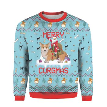 Funny Dog Merry Corgmas Ugly Christmas Sweater, Christmas 3D Sweatshirt
