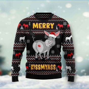 Donkeys Merry Kissmyass Ugly Christmas Sweater