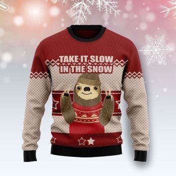 Take It Slow In The Snow Ugly Christmas Sweater,Christmas Ugly Sweater