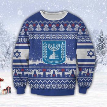 Israel 3D All Over Print Ugly Christmas Sweater Hoodie All Over Printed