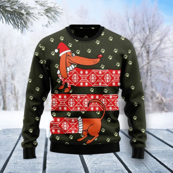 Dachshund Funny Ugly Christmas Sweater, For Men and Women, All Over Print Sweatshirt