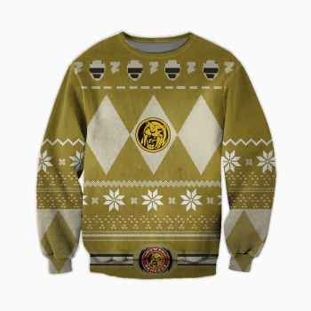 Power Rangers Film Knitting Pattern 3D Print Ugly Sweater Hoodie All Over Printed