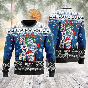 Busch Latte Ho Ho Ho Christmas Ugly Sweater