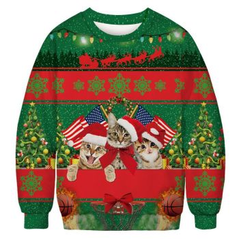Funny Cat Ugly Christmas Sweater, Christmas 3D Sweatshirt