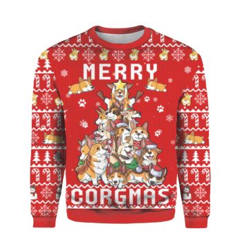 Funny Corgi Merry Corgmas Ugly Christmas Sweater