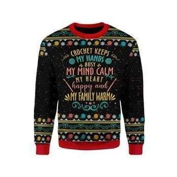 Crochet Keep My Hand Ugly Christmas Sweater, All Over Print Sweatshirt