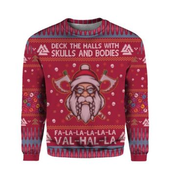 Deck The Halls With Skulls And Bodies Ugly Christmas Sweater,Christmas Ugly Sweater