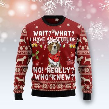 Beagle Attitude Ugly Christmas Sweater,Christmas Ugly Sweater