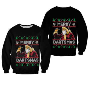 Darts Christmas - Santa Claus Play Darts Sweater