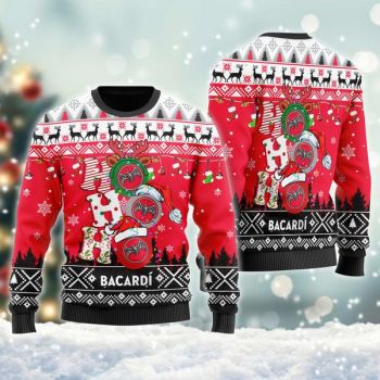 Bacardi Rum Ho Ho Ho Christmas Ugly Sweater