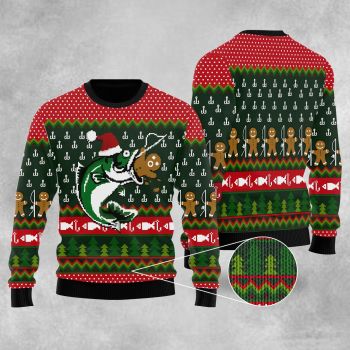 Funny Fishing Xmas Ugly Christmas Sweater