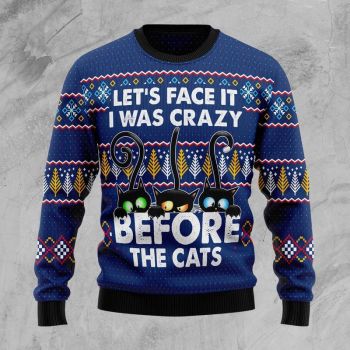 Crazy Cat Ugly Christmas Sweater,Christmas Ugly Sweater
