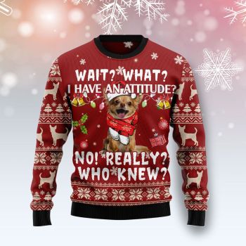 Chihuahua Dog Attitude Ugly Christmas Sweater,Christmas Ugly Sweater