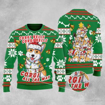 Corgi Dog Bells Christmas Ugly Christmas Sweater