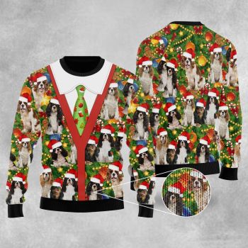 Cavalier King Charles Spaniel Pine Ugly Christmas Sweater