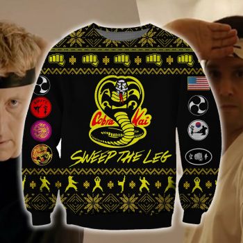 Cobra Kai Knitting Pattern 3D Print Ugly Christmas Sweater Hoodie All Over Printed