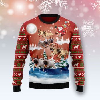 Citybarks Ugly Sweater Pug Reindeer