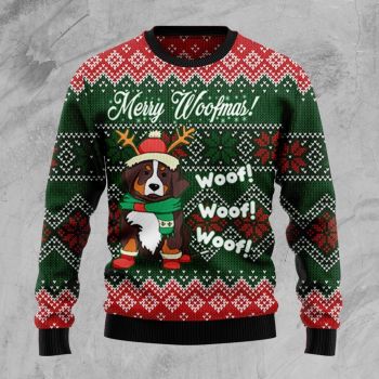 Bernese Mountain Dog Woofmas Ugly Christmas Sweater,Christmas Ugly Sweater
