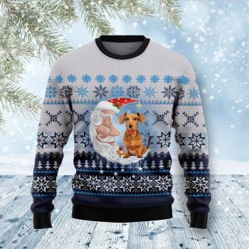 Dachshund Dog Love Santa Moon Ugly Christmas Sweater