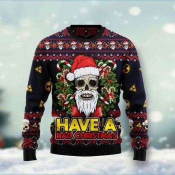 Skull Have A Rad Christmas Ugly Christmas Sweater,Christmas Ugly Sweater