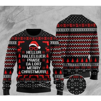 Hellur Hallelujer Praise Da Lort Merry Christmas Ugly Christmas Sweater,Christmas Ugly Sweater