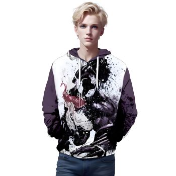 Classical  White Purple Venom Pattern Venom Hoodie