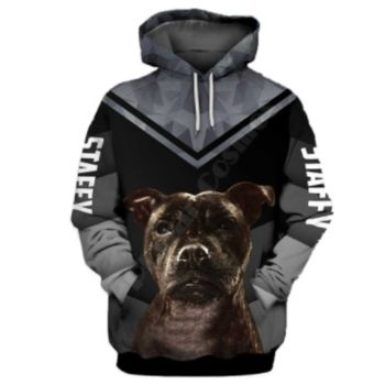  Street Style Black Dog Pattern Animals Hoodie