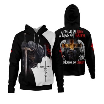  Loose Black Sword Headshot Pattern Jesus Hoodie