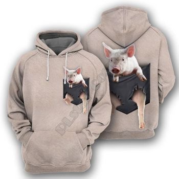 Popular And Vintage Brown Pig Pattern Animals Hoodie