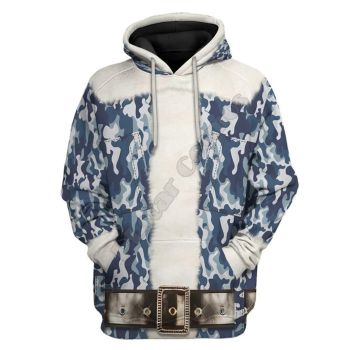  Loose Blue Leopard Pattern Christmas Hoodie