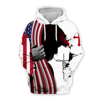 Gorgeous White Red Crosses Pattern Armor Hoodie