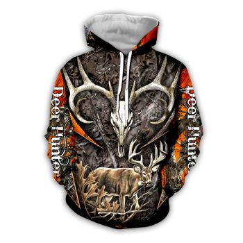 Vintage  Brown Deer Pattern Animals Hoodie