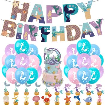 Mermaid sea animal birthday party set