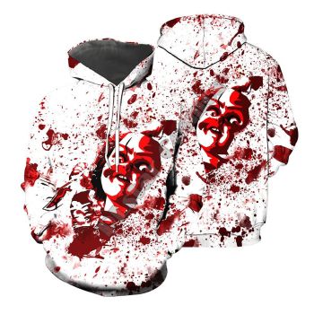 Loose And Gorgeous White Red Chucky Pattern Chucky Hoodie