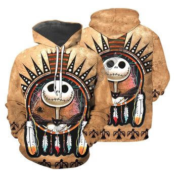 Gorgeous Brown Skull Pattern Halloween Hoodie