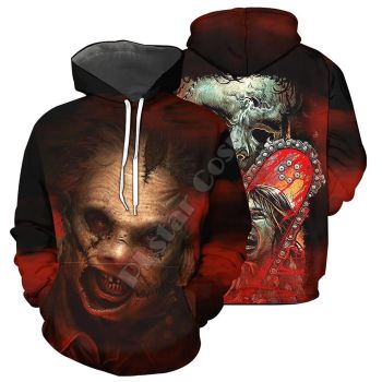 Pretty Red Black Scary Face Pattern Scary Face Hoodie