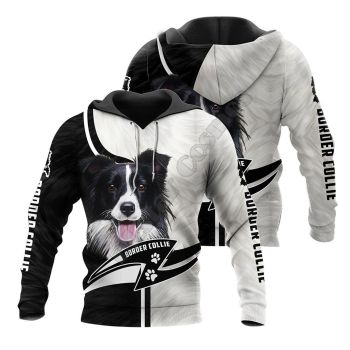 Cute And Loose Black White Dog Pattern Animals Hoodie