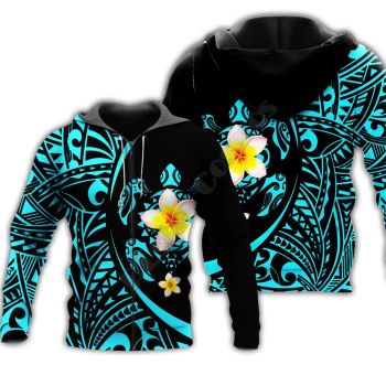 Popular And Vintage Black Blue Turtles Pattern Animals Zip-Up Hoodie