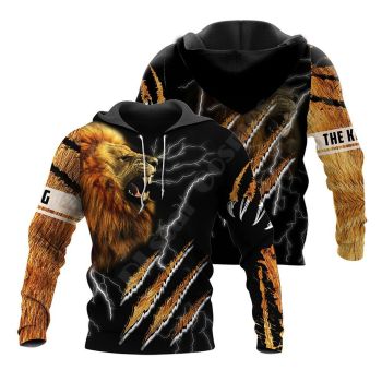 Classical  Black Brown Lion Pattern Animals Hoodie