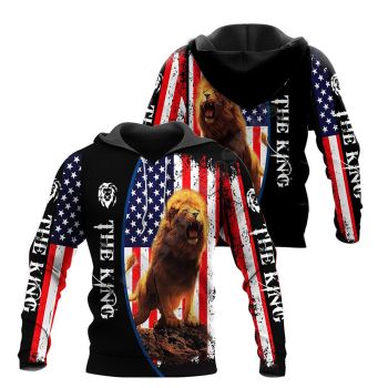 Popular Black Blue Lion Pattern Animals Hoodie