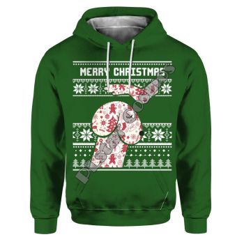 Loose And Fashion Green Snow Tree Pattern Christmas Hoodie