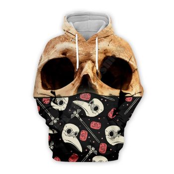 Gorgeous Black Skull Pattern Halloween Hoodie