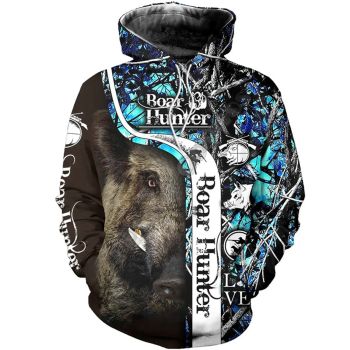Cute And Loose Brown Black Wild Boar Pattern Animals Hoodie